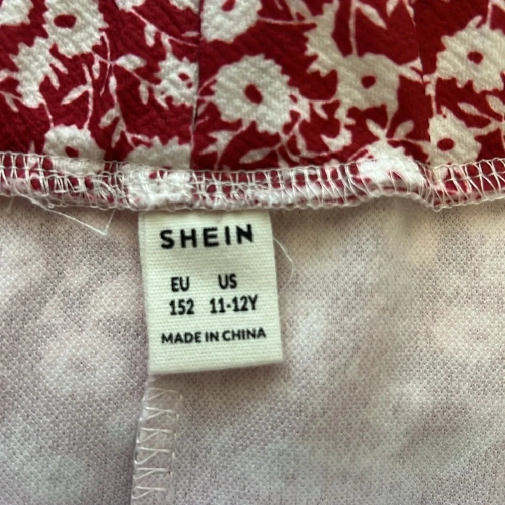 Shein Girls Floral red and white Midi Skirt size 11-12